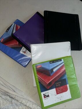 Staple Heavy Duty 3-Ring Binder Covers in Green, White, Black, Purple, Blue